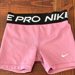 Nike Pink Athletic Shorts with Black Waistband